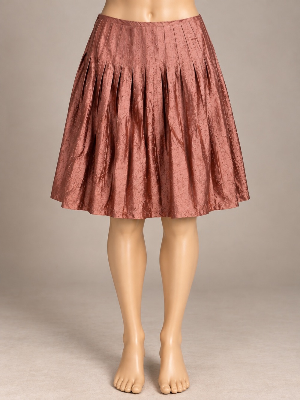 Lafayette 148 New York Corsa Pleated Plissรฉ Skirt Rose Copper 12